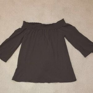 Olive Green Off-the-Shoulder Scrunch Band Top
